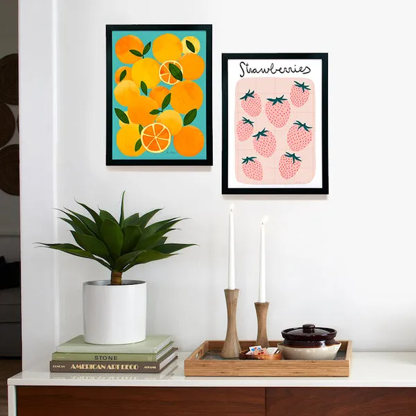Society6 Fresh Fruit Set affiche encadrée fruits cuisine