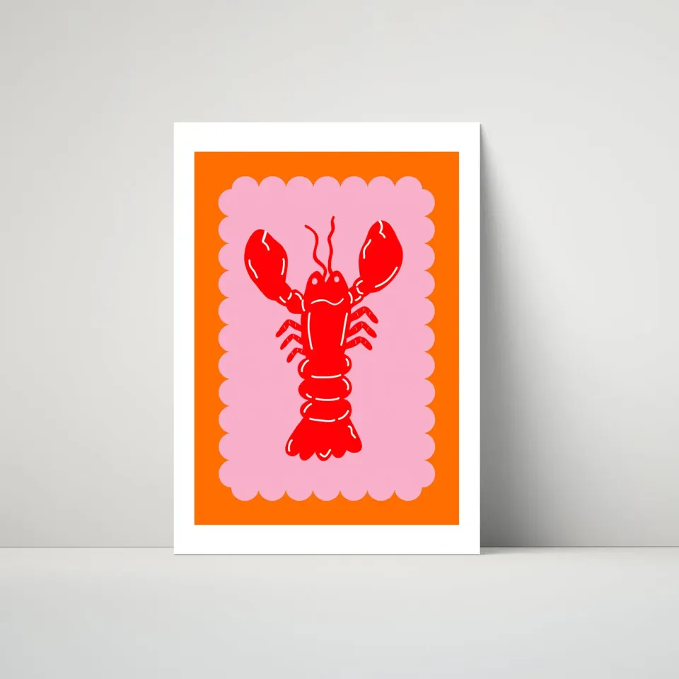 Maddison Ball Lobster Scallop affiche homard papier mat