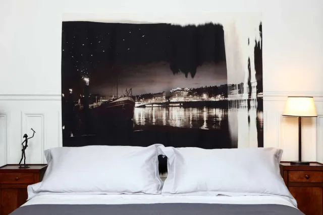 Mademoiselle Tiss Péniche tête de lit tissu nuit étoilée