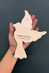 Biankaléone Colombe à dentelle toile encadrée 14 x 19,5 cm