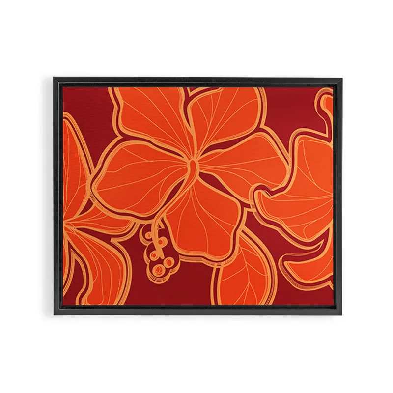 Society6 Kailua Hibiscus Hawaiian Sketchy Floral Design toile encadrée