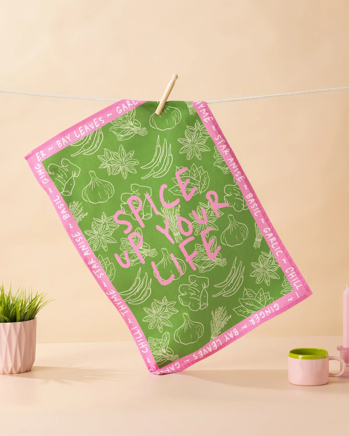 Maddison Ball Spice Up Your Life torchon coton 68x45 cm