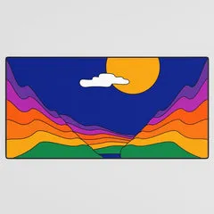 Society6 Rainbow Ravine tapis de bureau grand soleil nuit