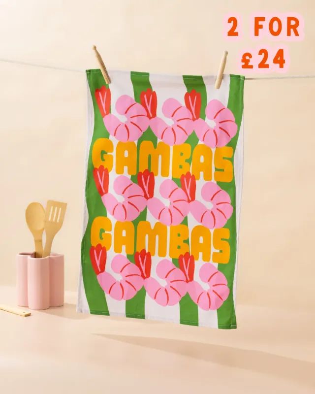 Maddison Ball Gambas torchon cuisine 68x45cm coton
