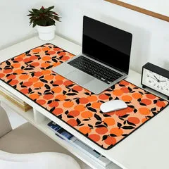 Society6 Seamless Citrus Oranges tapis de bureau crème