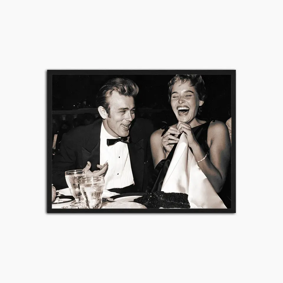 Any Image Jacob Baden James Dean & Ursula Andress Date Night toile encadrée noir et blanc
