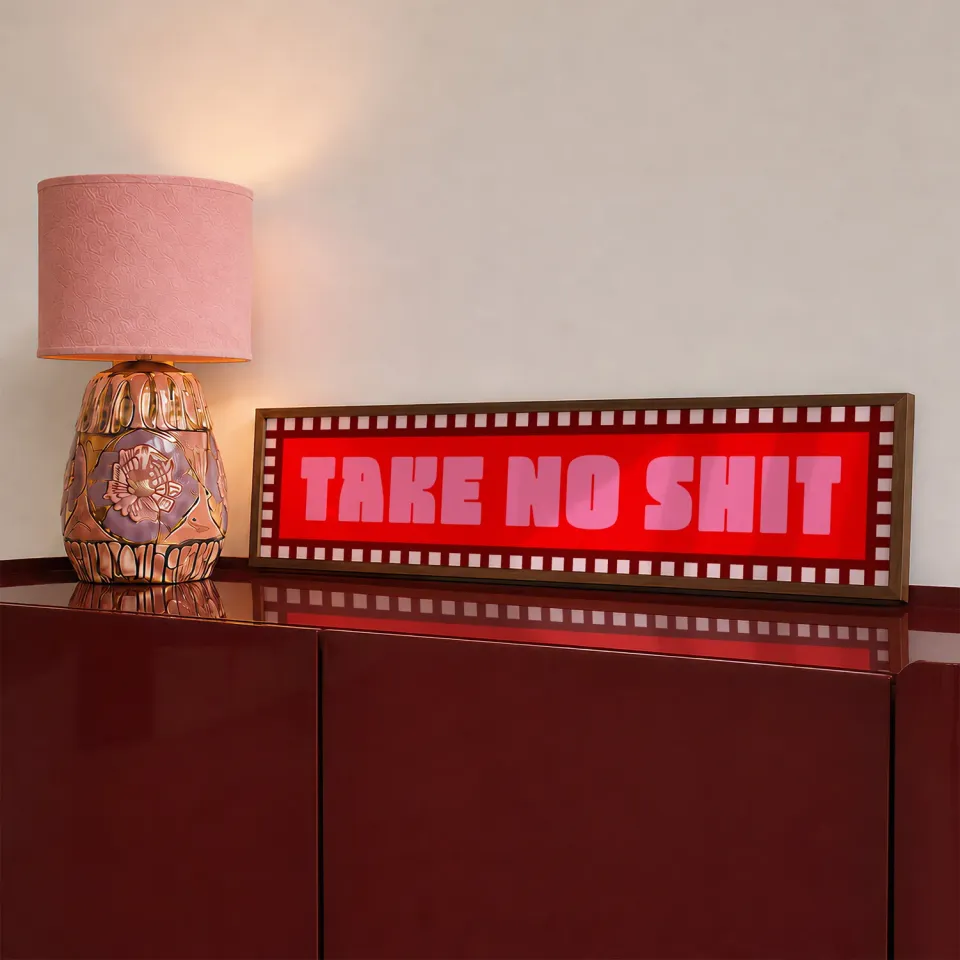 Maddison Ball Take No Shit tirage encadré 60x12 cm