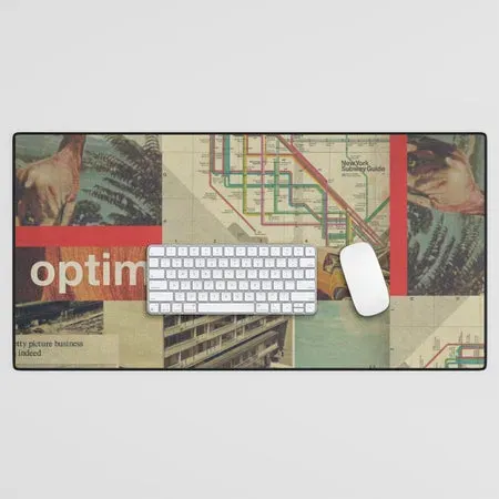 Society6 Optimism178 tapis de bureau collage vintage