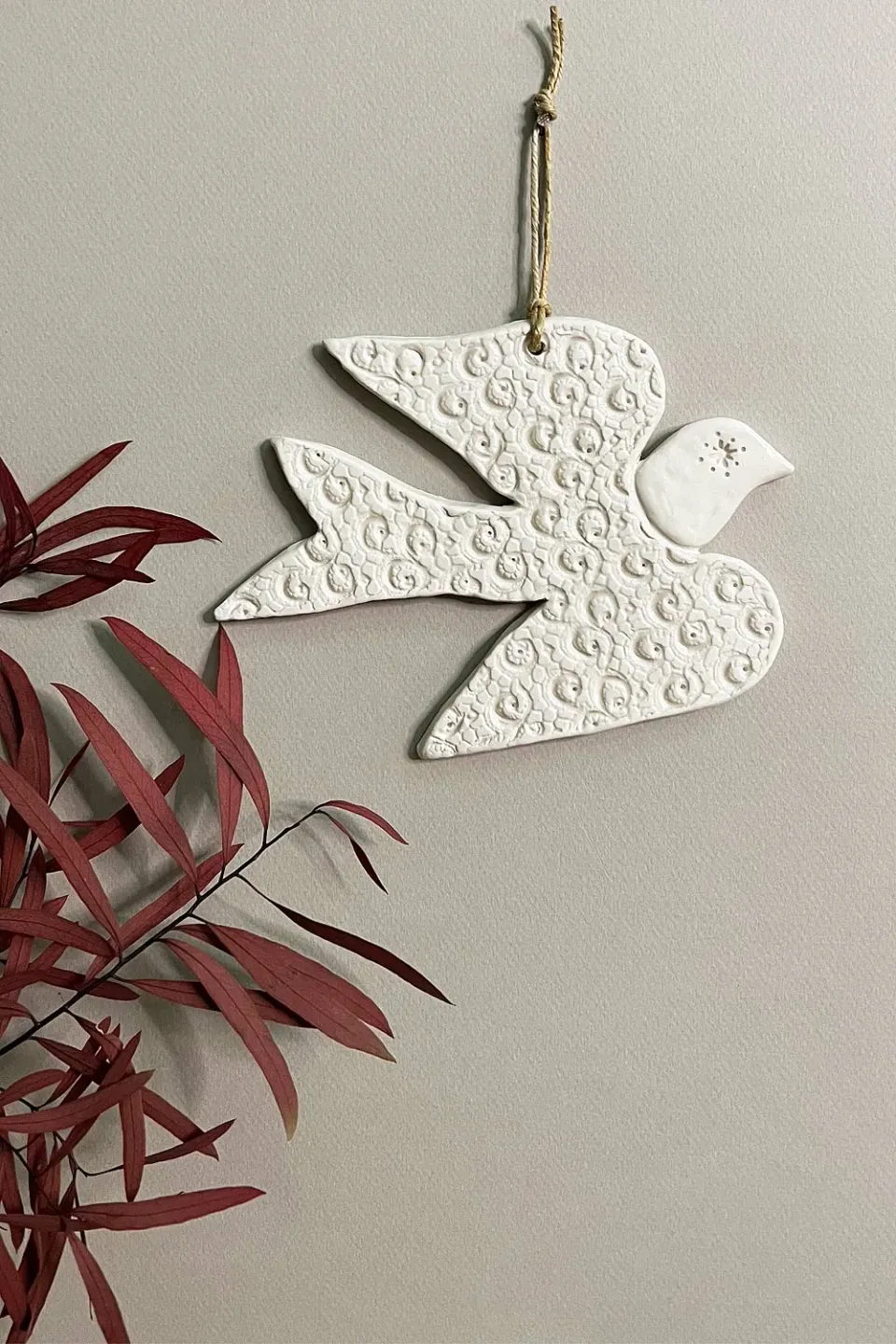 Biankaléone Hirondelle à tête blanche toile encadrée 12x17 cm