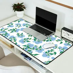 Society6 Hydrangea tapis de bureau hortensia bleu