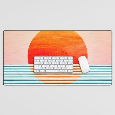 Society6 Minimalist Sunset III Abstract Landscape tapis de bureau