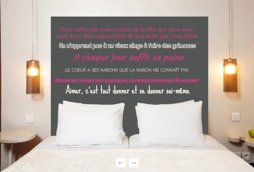 Mademoiselle Tiss Portrait tête de lit personnalisée tissu