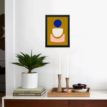 Society6 Equilibrium affiche encadrée figure moutarde 9x12