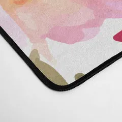 Society6 Watercolor Flowers tapis de bureau fleurs roses
