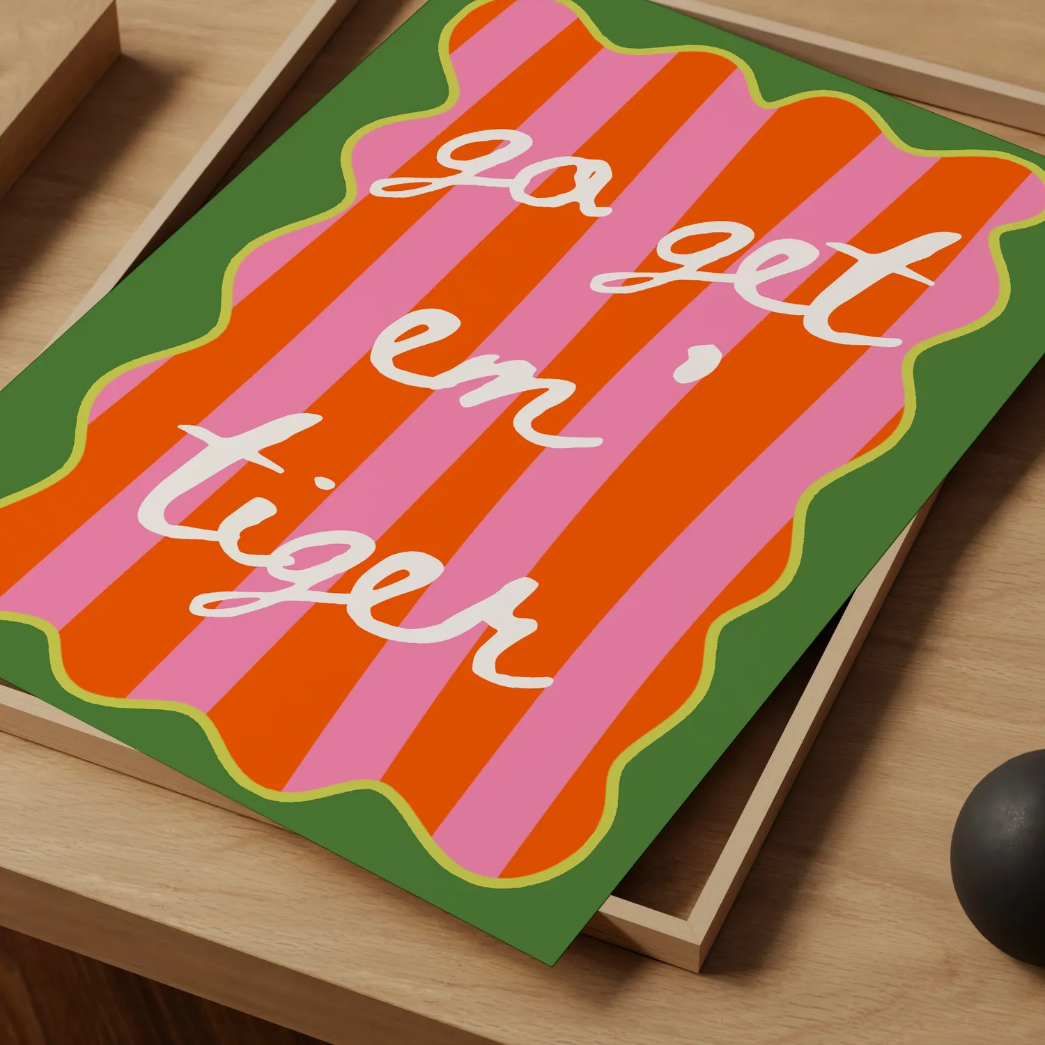 Maddison Ball Go Get Em Tiger affiche typographique