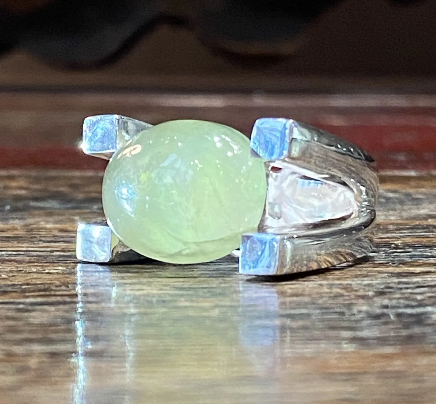 Galerie Kara bague argent préhnite Verde