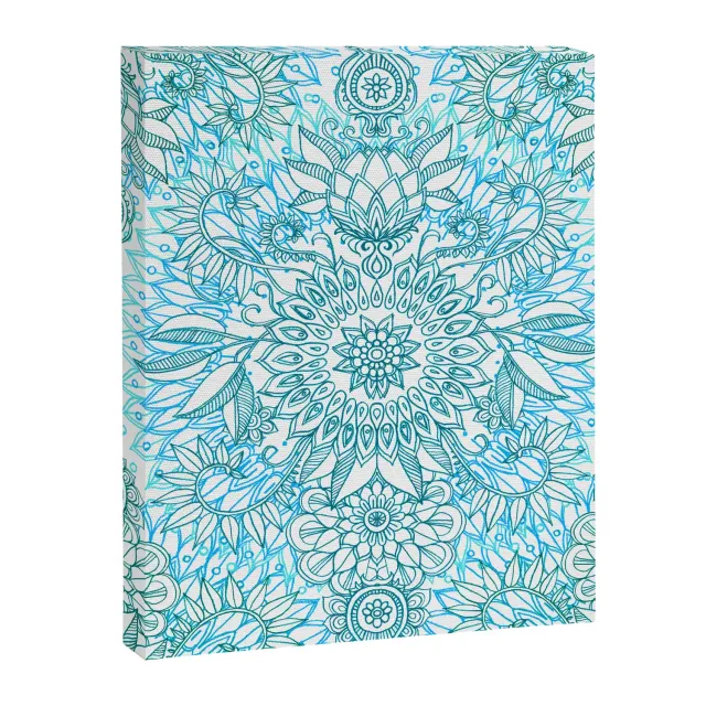Society6 Turquoise Blue Teal White Protea Doodle Pattern toile turquoise
