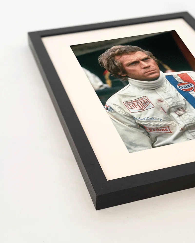 Any Image Jacob Baden Steve McQueen in Le Mans photo encadrée N&B