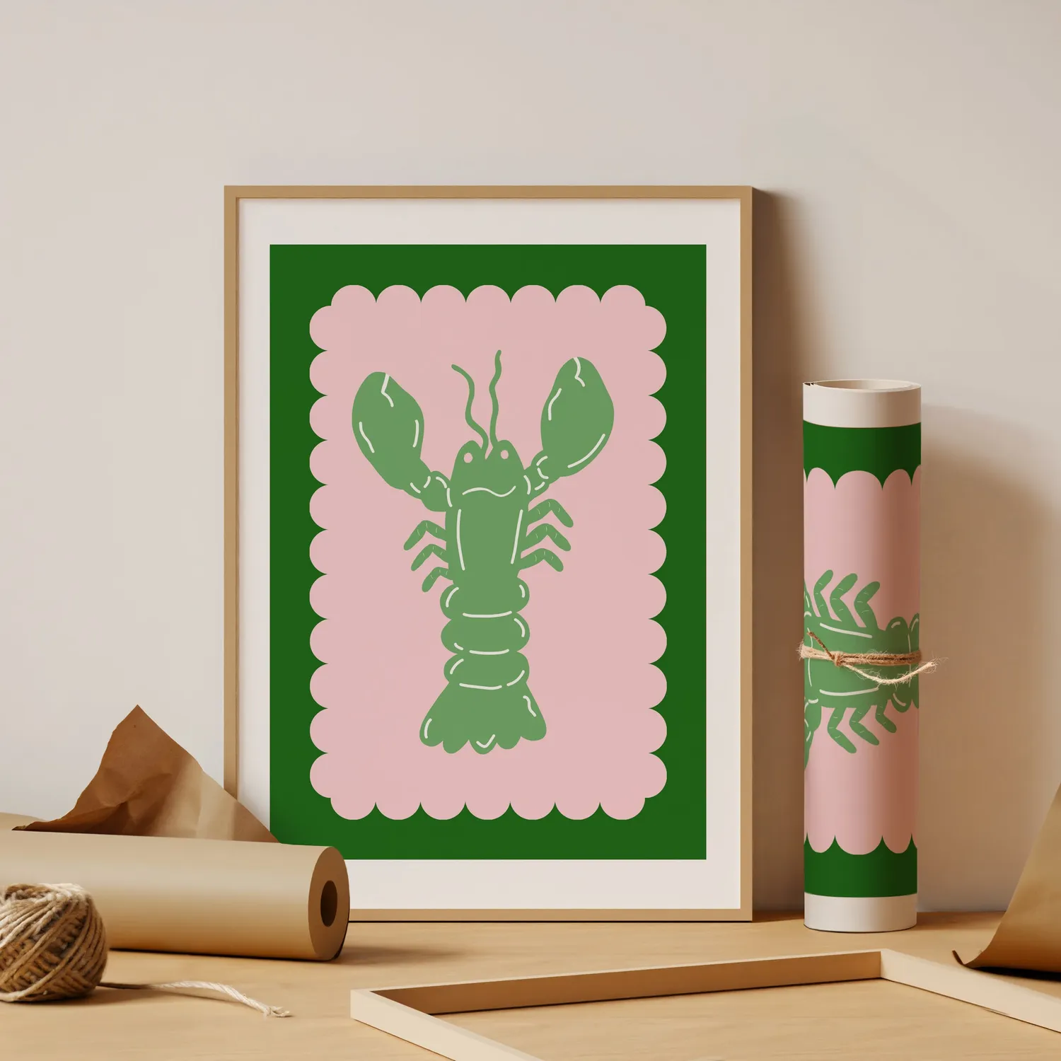 Maddison Ball Lobster Scallop affiche homard papier mat
