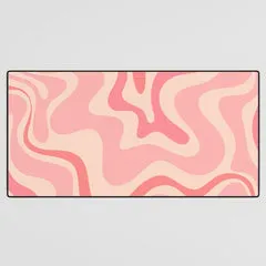 Society6 Retro Liquid Swirl tapis de bureau rose poudré