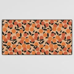 Society6 Seamless Citrus Oranges tapis de bureau crème
