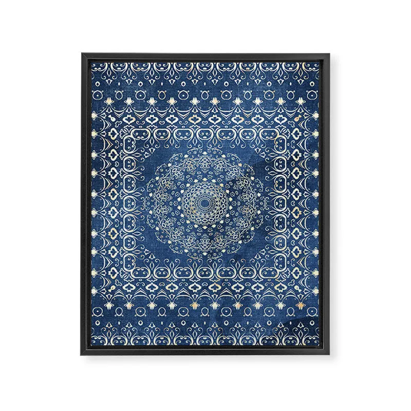 Society6 Old Bookshop Magic Mandala in Blue toile encadrée