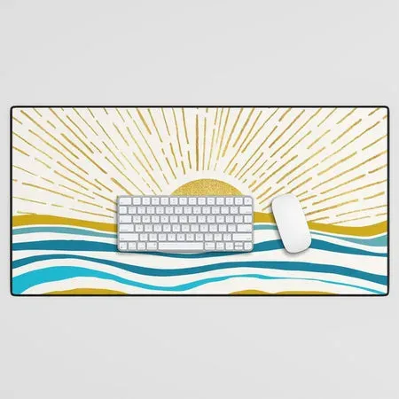 Society6 Sunrise At Sea tapis de bureau paysage