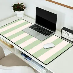 Society6 Pastel Green Vertical Stripes tapis de bureau rayures sauge