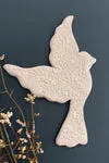Biankaléone Colombe à dentelle toile encadrée 14 x 19,5 cm