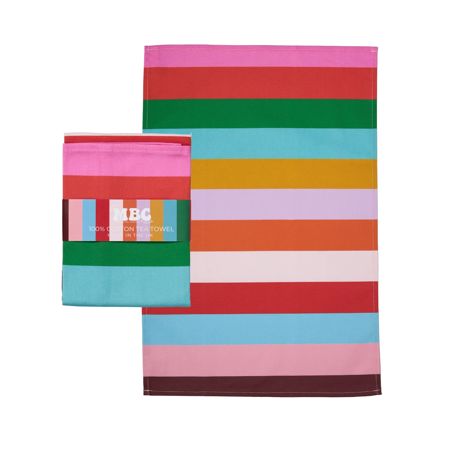 Maddison Ball Stripe torchon coton Noël 68x45 cm