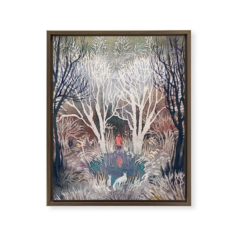 Society6 Frost toile encadrée forêt hiver