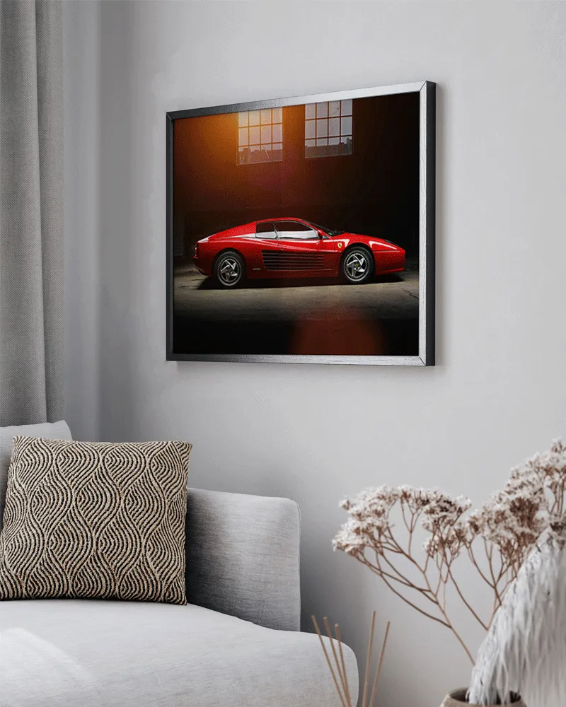 Any Image Red Ferrari 512B testarossa photo encadrée auto