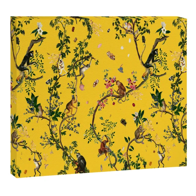 Society6 Monkey World Yellow toile jaune singes jungle