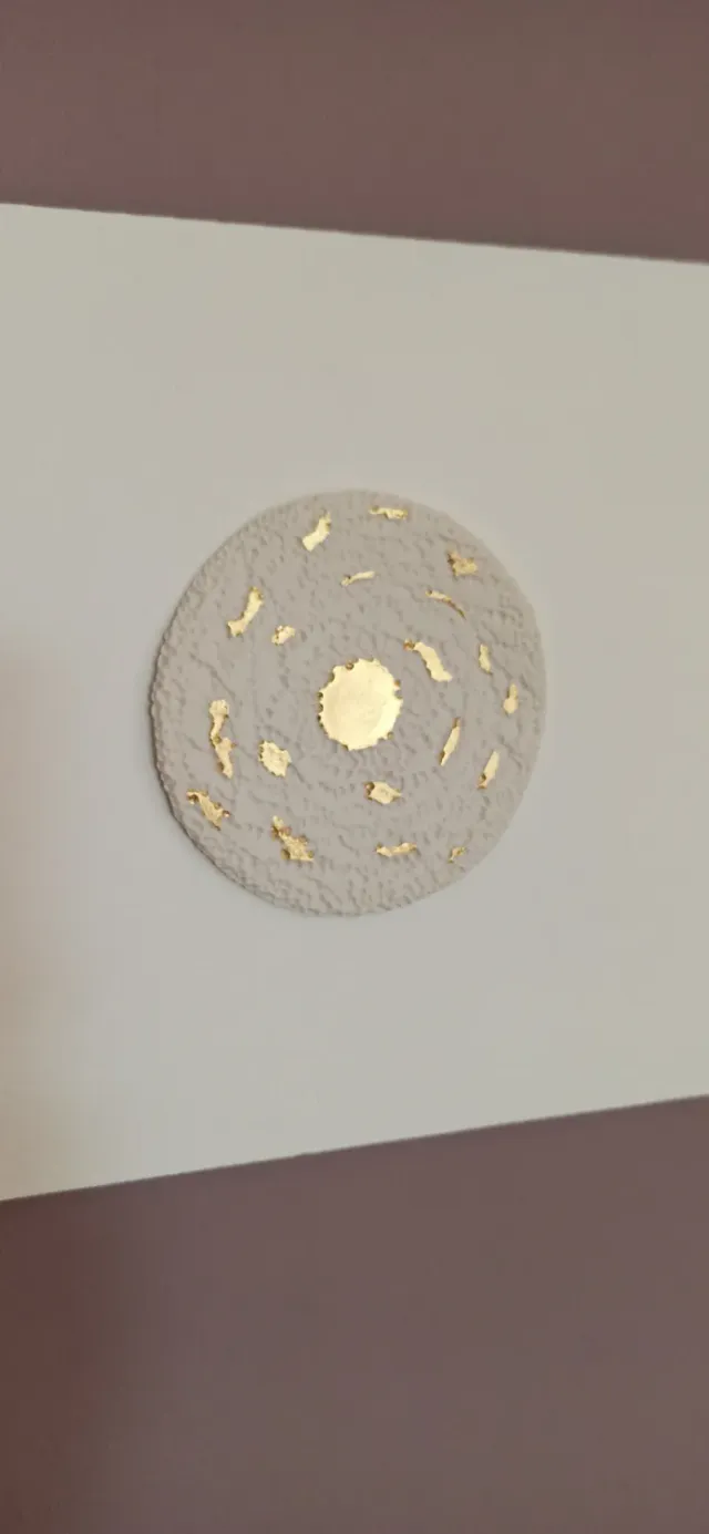 Tourbillon I tableau bois porcelaine feuille d'or pièce unique