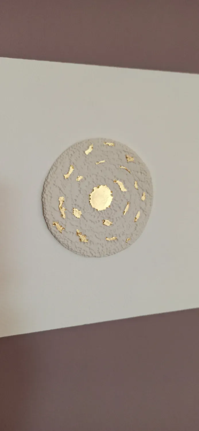 Tourbillon I tableau bois porcelaine feuille d'or pièce unique