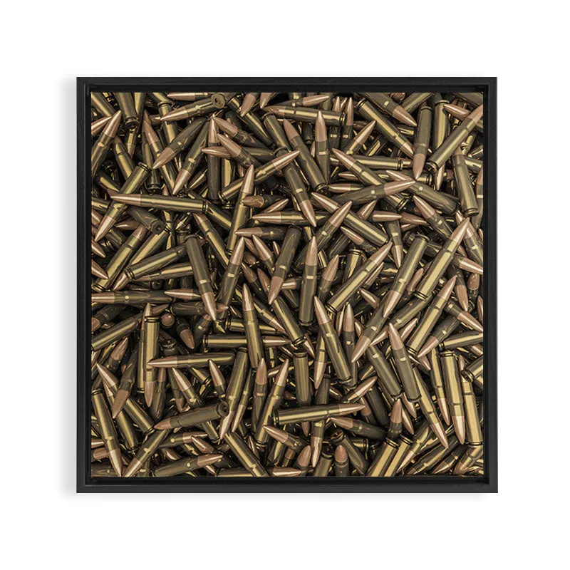 Society6 Rifle Bullets toile encadrée balles laiton