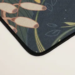 Society6 Woodland Moss Dark tapis de bureau vert forêt doré