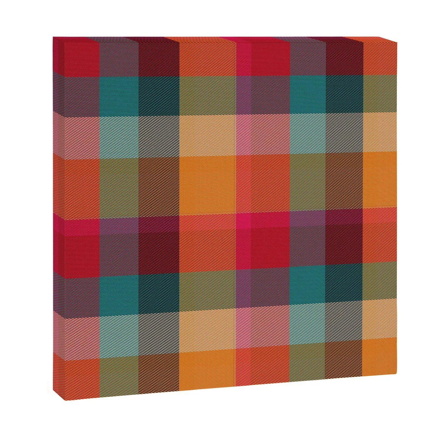 Society6 Rainbow Plaid 1 toile motif écossais couleur