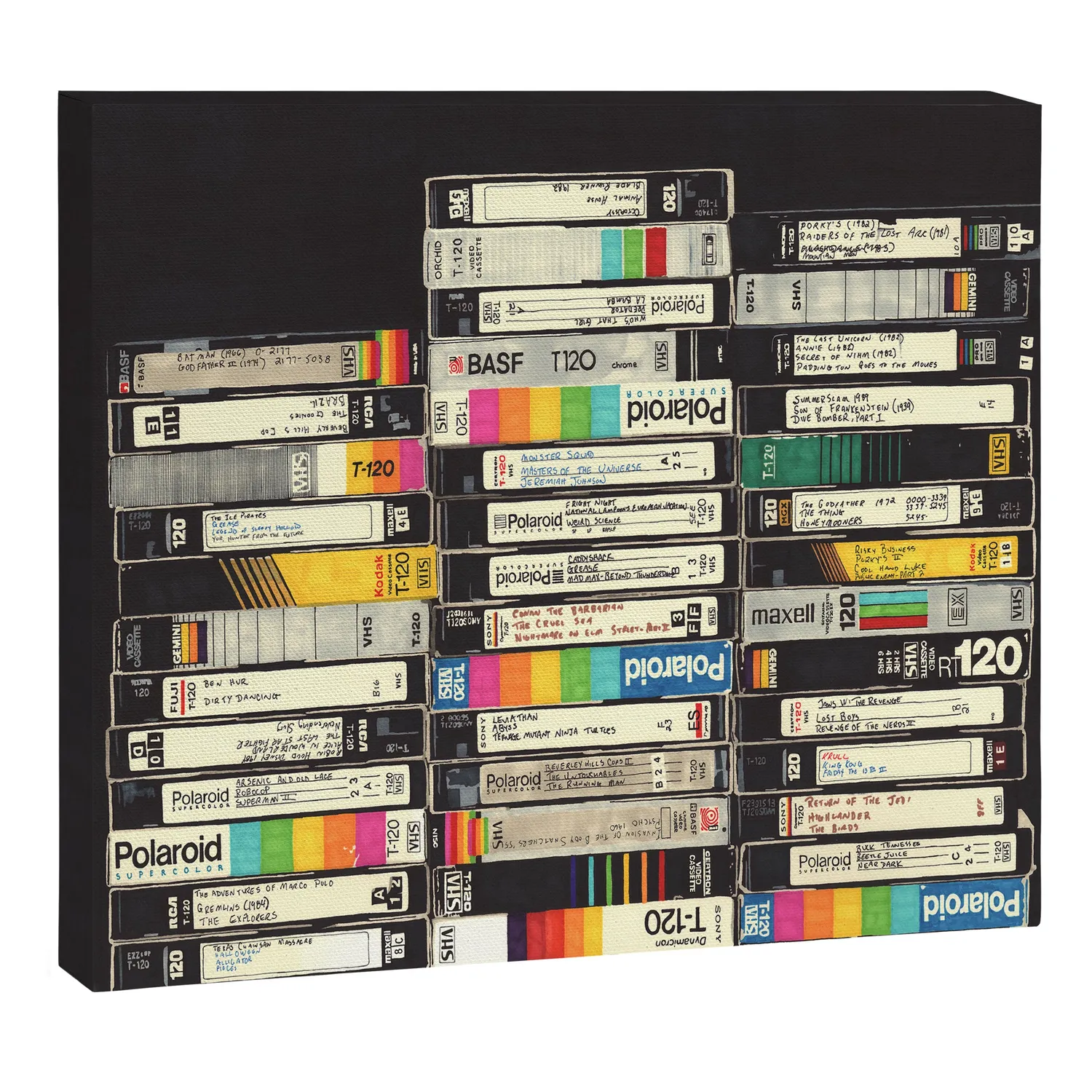 Society6 VHS Stack toile cassettes rétro