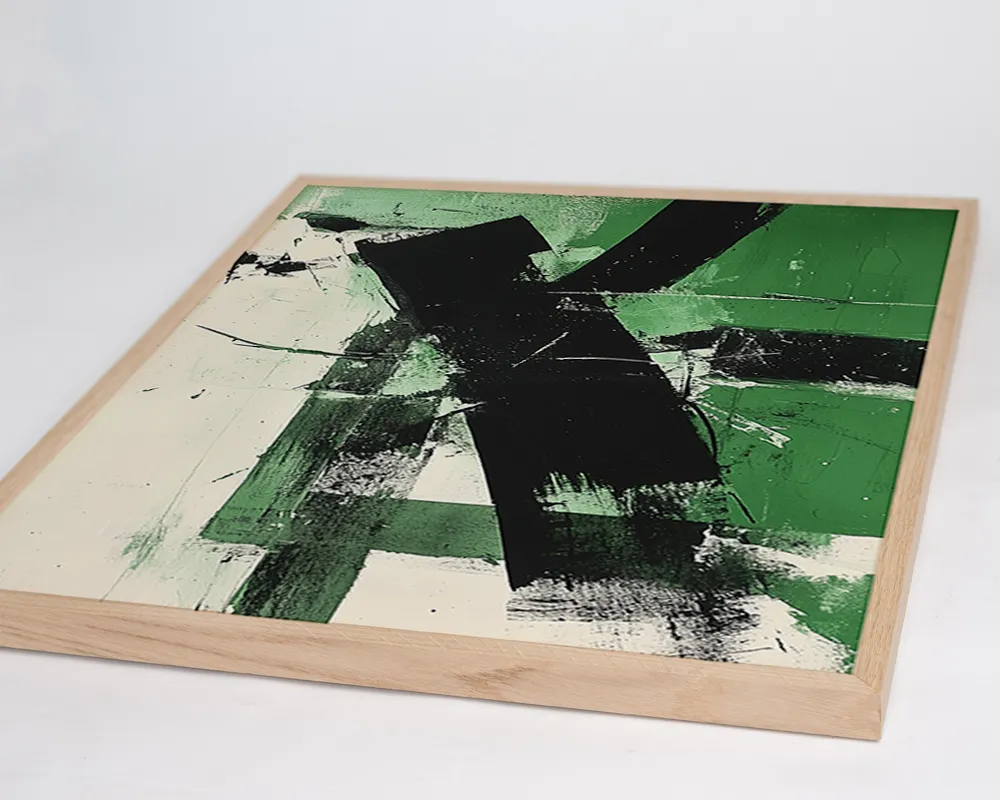 Any Image Liv Corday Black & Green Abstract Art toile encadrée