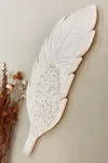 Biankaléone Plume ornée de dentelles toile encadrée 7x20 cm