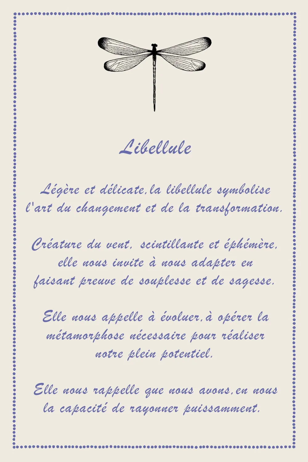 Biankaléone Talisman à la libellule toile encadrée 9x11 cm
