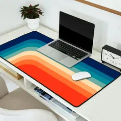 Society6 Retro 70s Color Palette III tapis de bureau géométrique