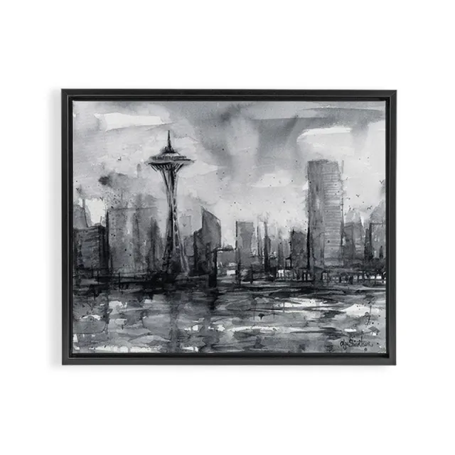 Society6 Seattle Skyline tableau toile