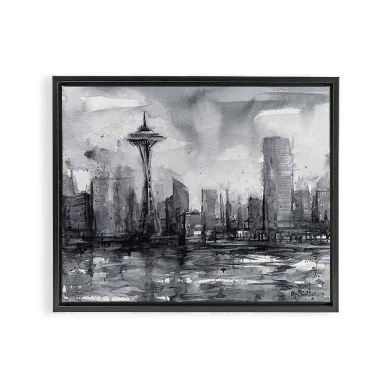 Society6 Seattle Skyline tableau toile