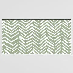 Society6 Herringbone Sage tapis de bureau chevrons