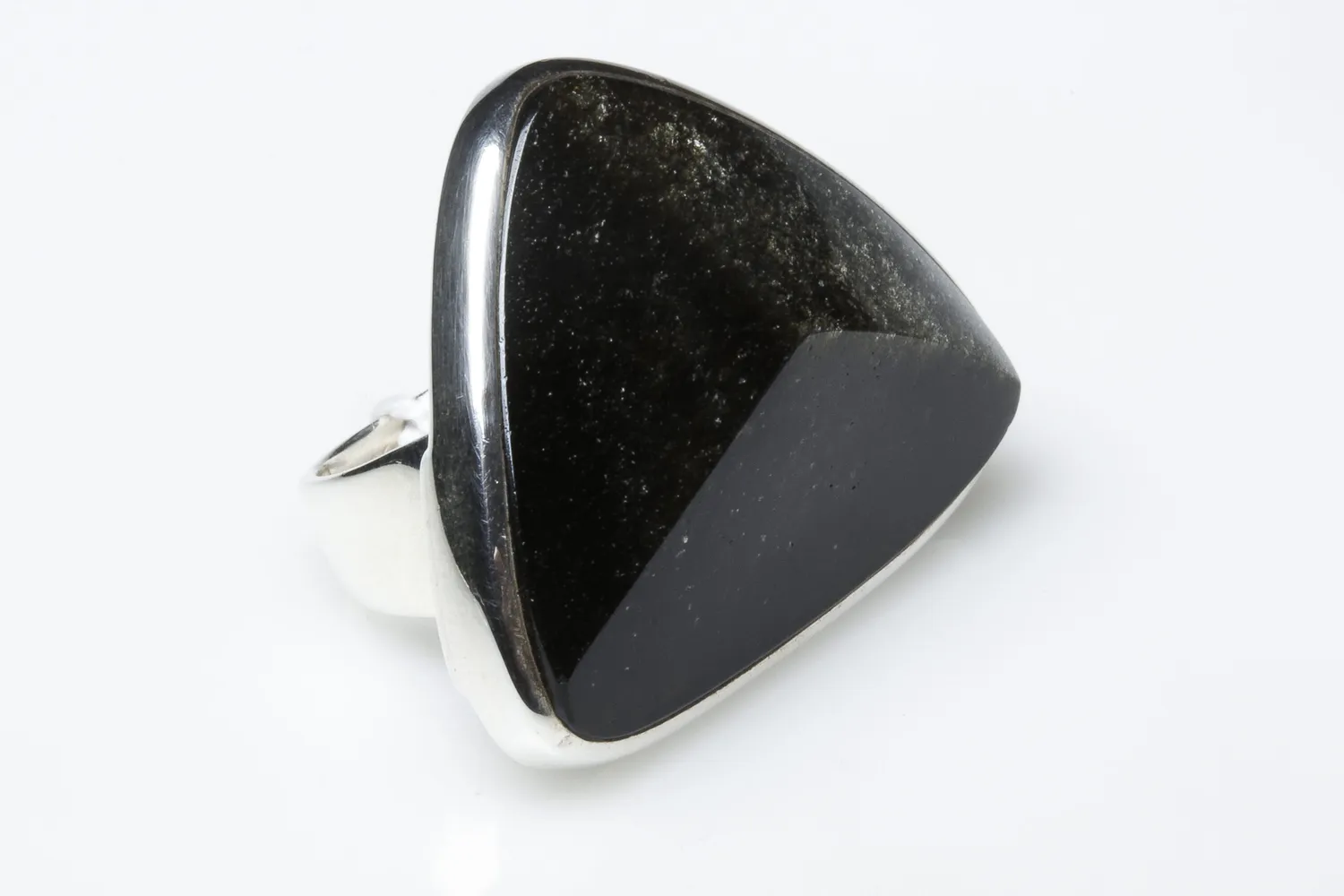 Galerie Kara bague Velours obsidienne dorée argent sterling