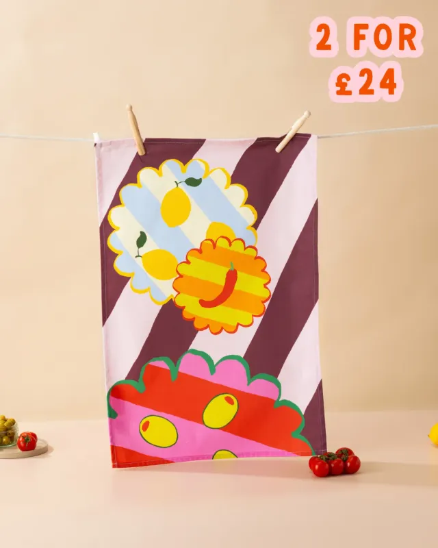 Maddison Ball Olive torchon cuisine coton 68 x 45 cm
