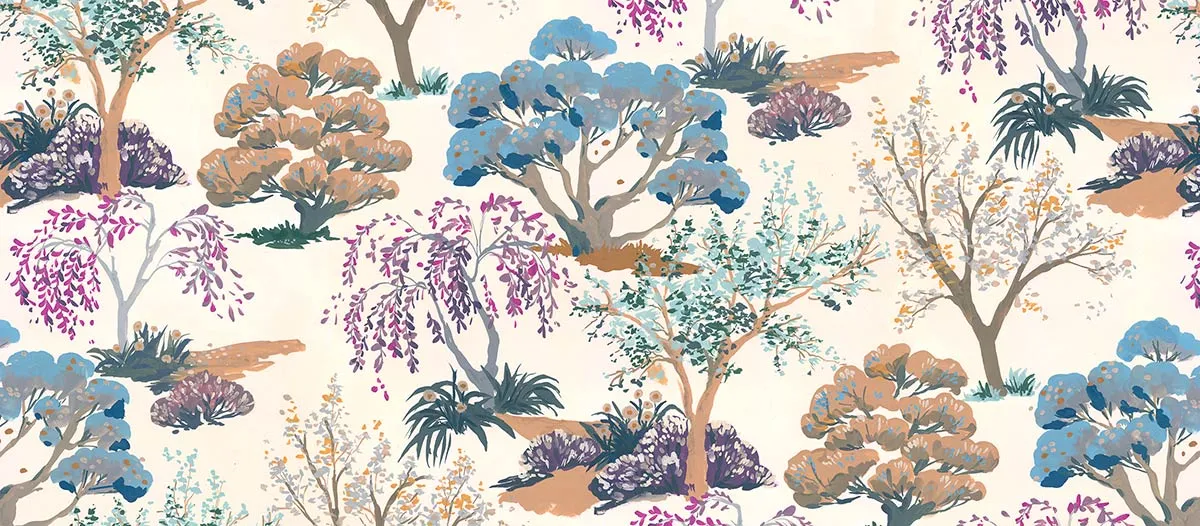 Mademoiselle Tiss Jardin Japonais tête de lit tissu zen