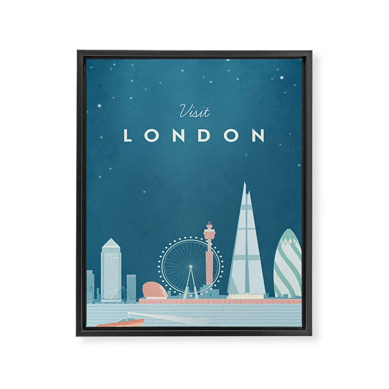 Society6 Vintage London Travel Poster toile encadrée vintage